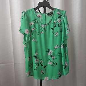 Premise A New Day Green Floral Blouse